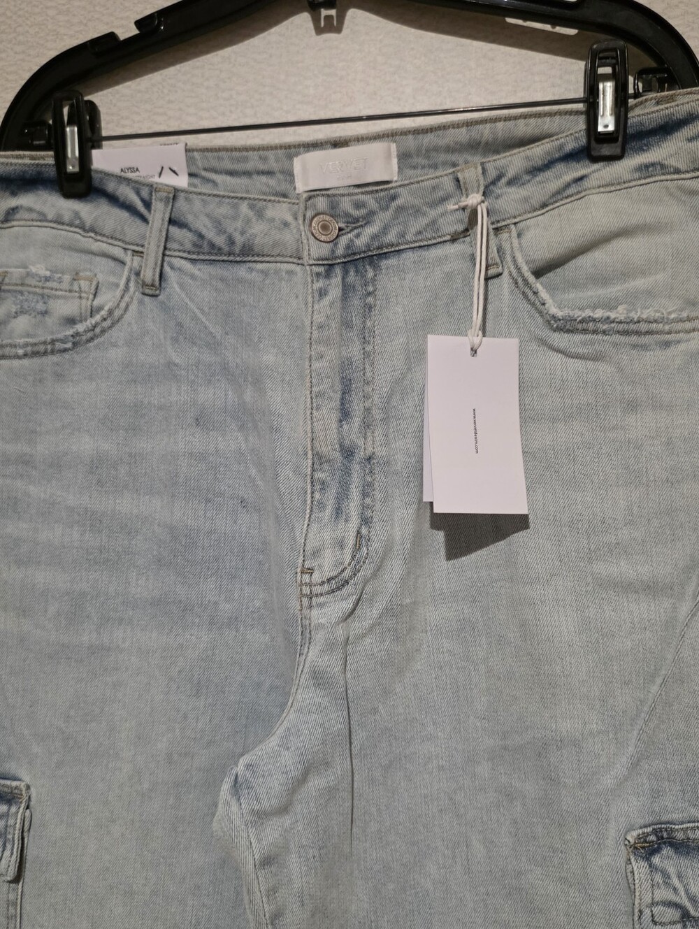 Vervet Alyssa 90s Vintage Straight Cargo Jeans High Rise Size 32 - Picture 4 of 8
